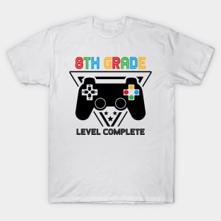 8th Grade Level Complete Graduation Gamer Boys Kids T-Shirt